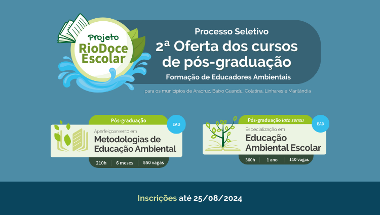 2ª Oferta de vagas para formação de educadores em educação ambiental